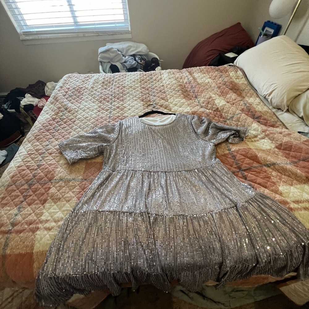 Silver Sequin Dress